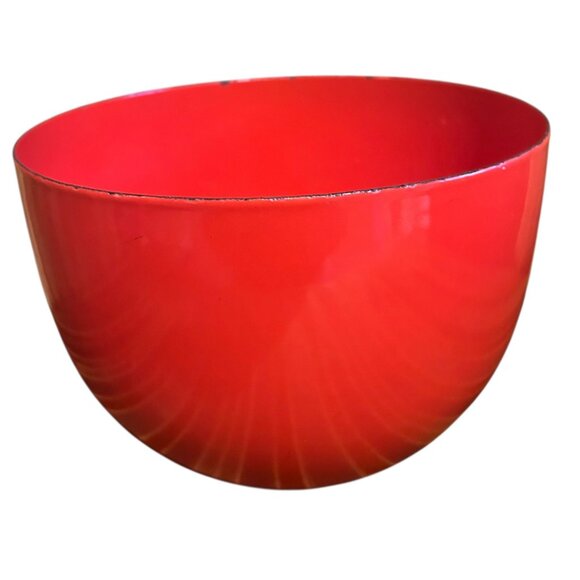 Vintage Kaj Franck Finel Finnish Enamel Bowl 1960's MCM Decor - Picture 6 of 7